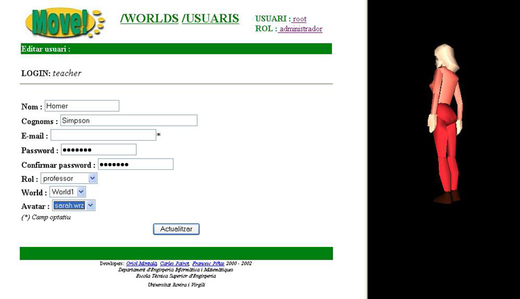 pantalla d'edici de les propietats d'un usuari