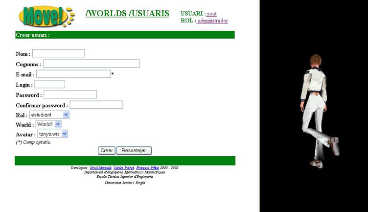 pantalla de creaci de nous usuaris